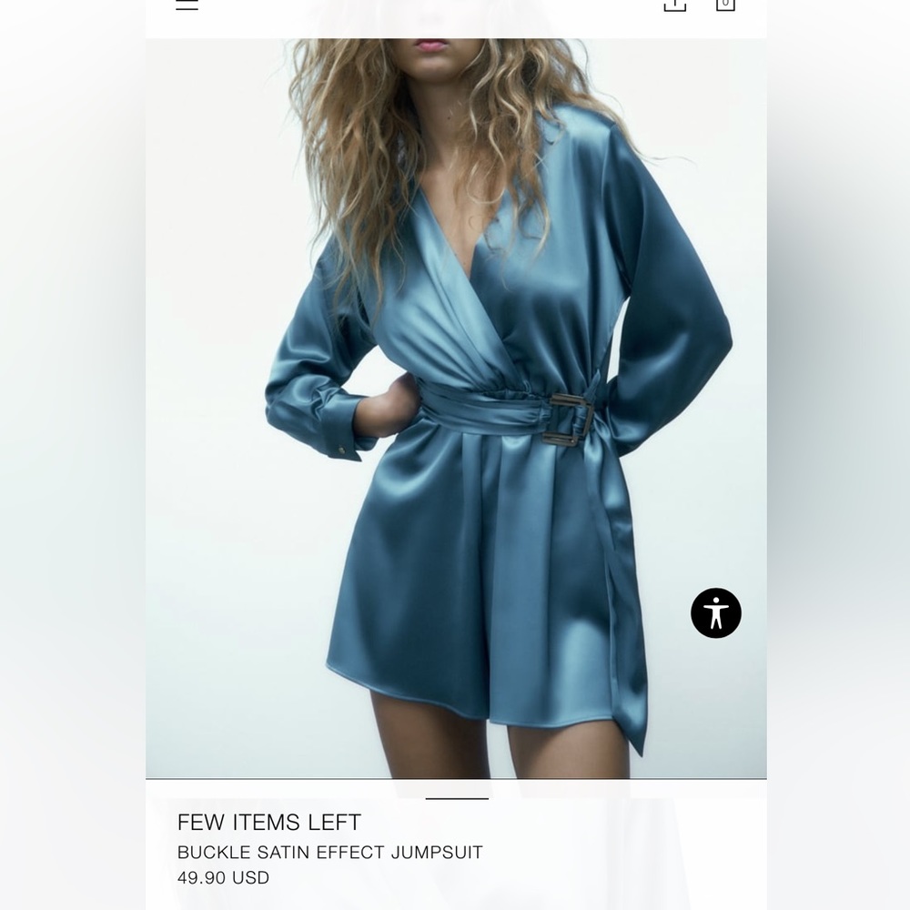 Zara, buckle satin effect jumpsuit brand new with tags